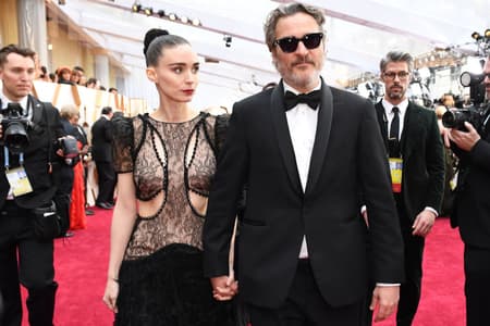 Rooney Mara with Joaquin Phoenix at the 2020 Oscars